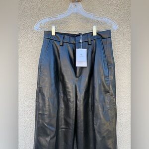 NWT Anine Bing Carmen Wide Leg Recycled leather Pants Women's 36 US 6